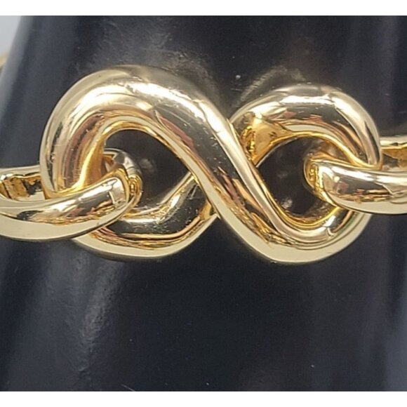 Roberto RFM L infinito Bracelet Bikini Line Gold Tone Metal Link Size 6.5" - Picture 7 of 12